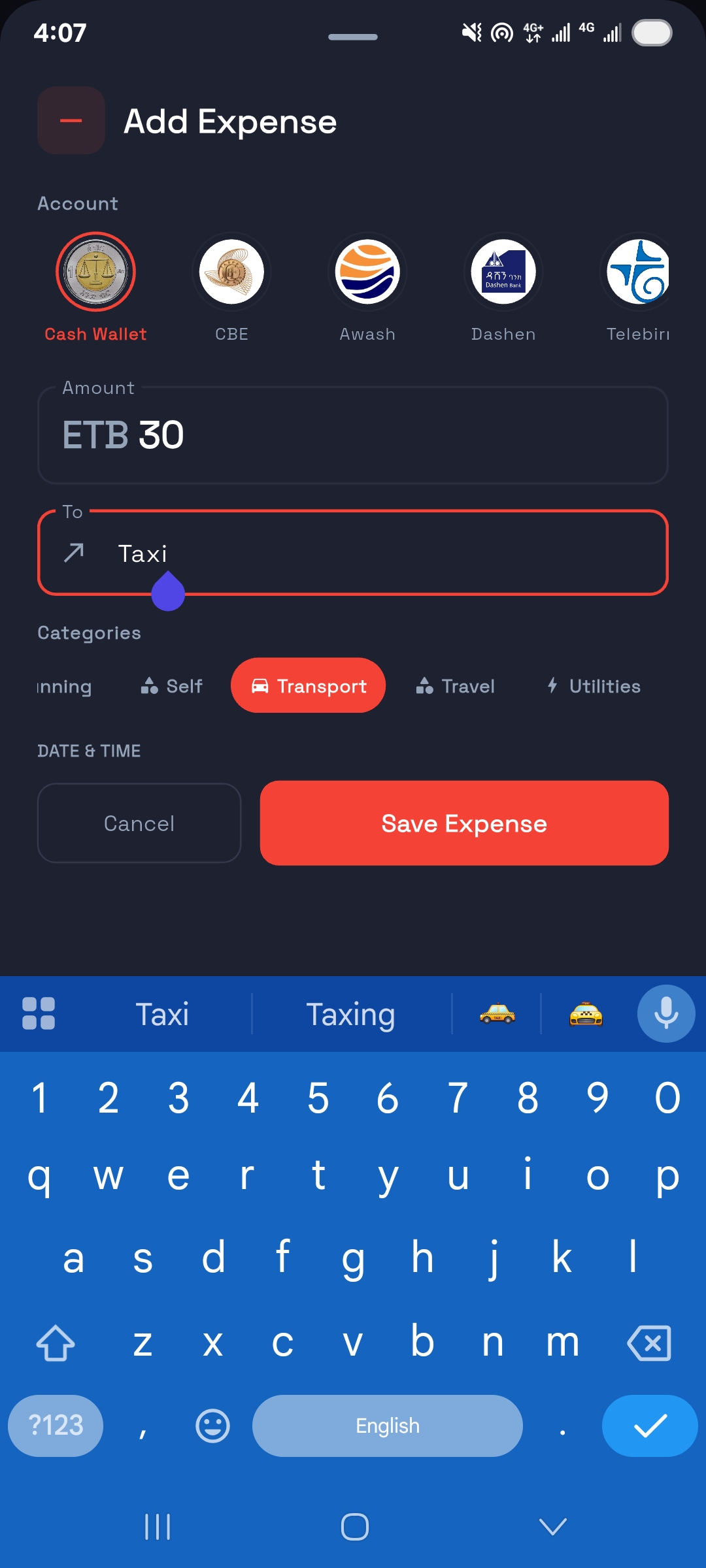Add expense